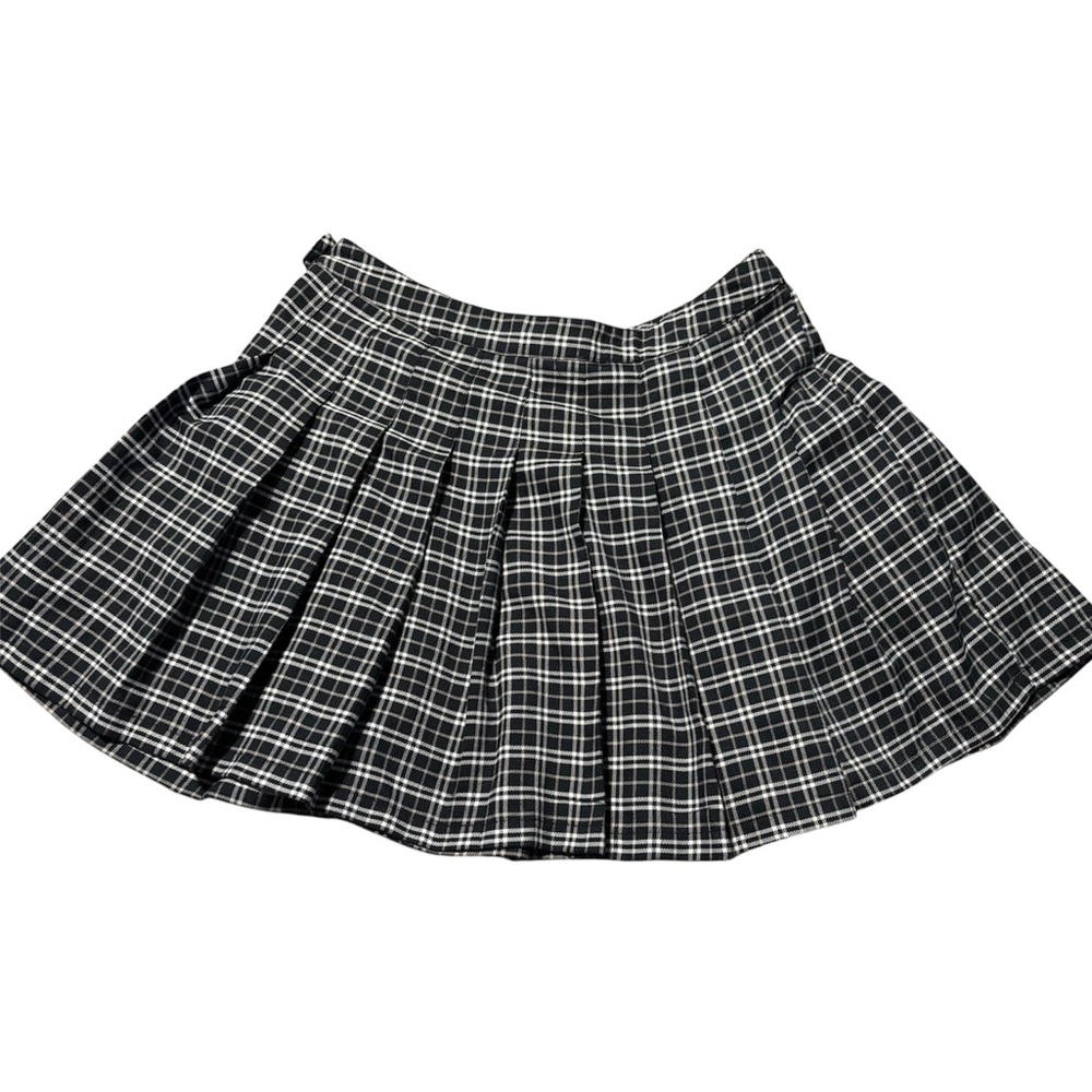 Forever 21 Black and White Checkered Skater Skirt